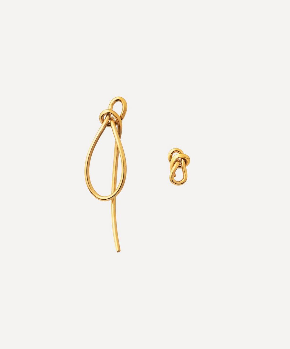 Completedworks Gold-plated Vermeil Silver Thread Stud Earrings