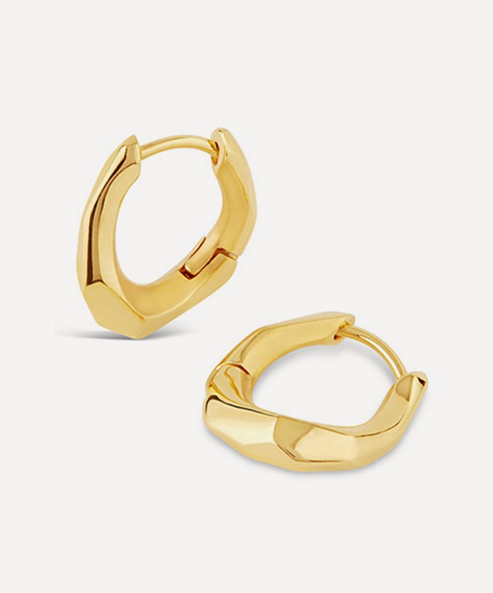 Dinny Hall 22ct Gold Plated Vermeil Silver Thalassa Small And Chunky Faceted Huggie Hoop Earrings