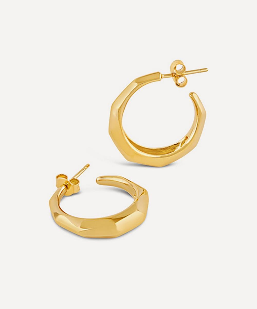 Dinny Hall 22ct Gold-plated Vermeil Silver Thalassa Tapering Faceted Chunky Hoop Earrings