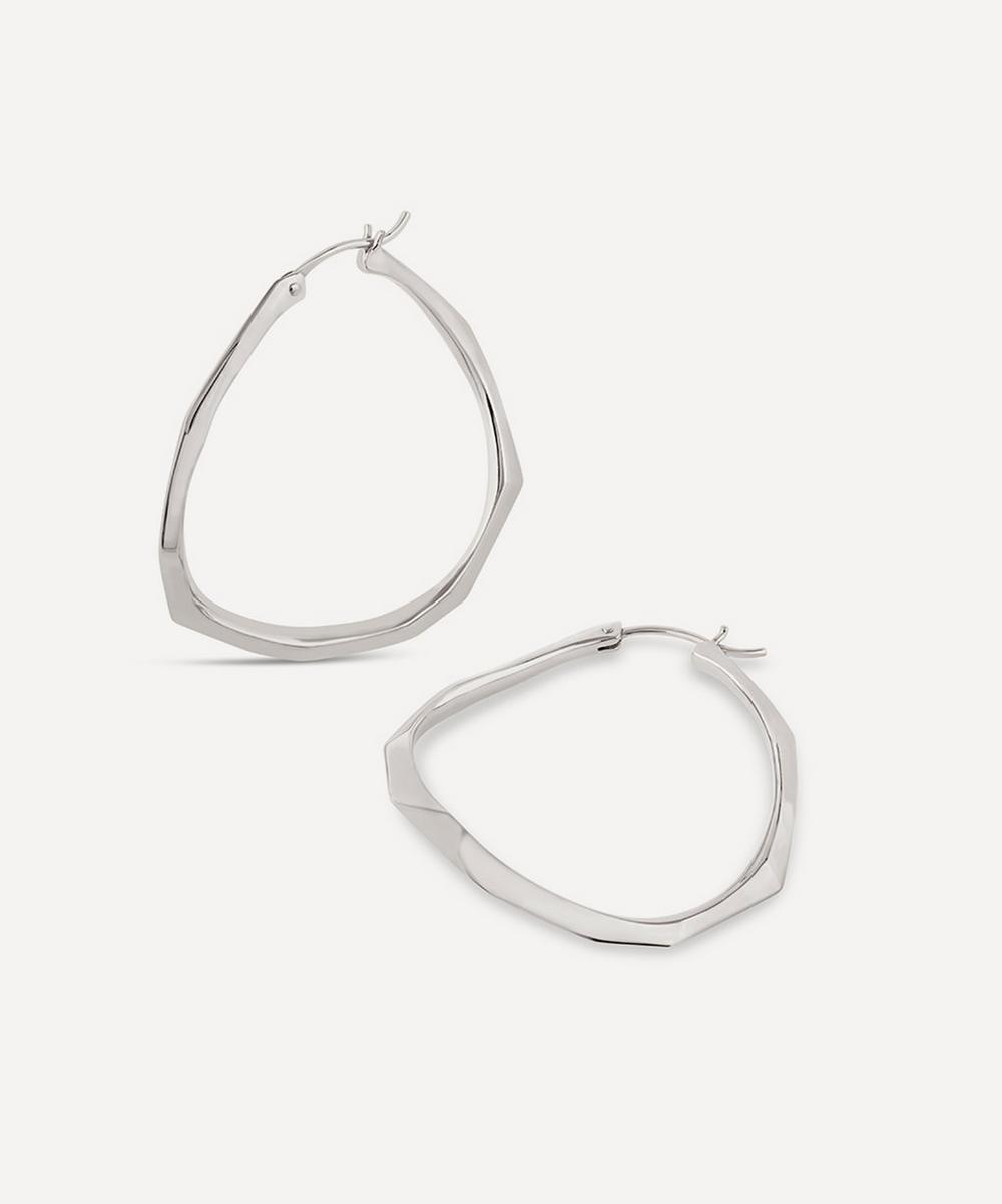 Dinny Hall Sterling Silver Thalassa Large Faceted Statement Hoop Earrings