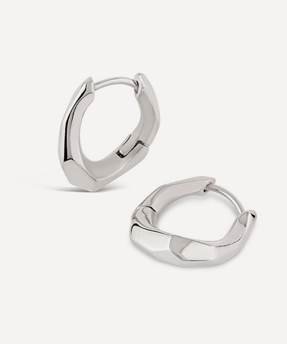 Dinny Hall Sterling Silver Thalassa Small And Chunky Faceted Huggie Hoop Earrings