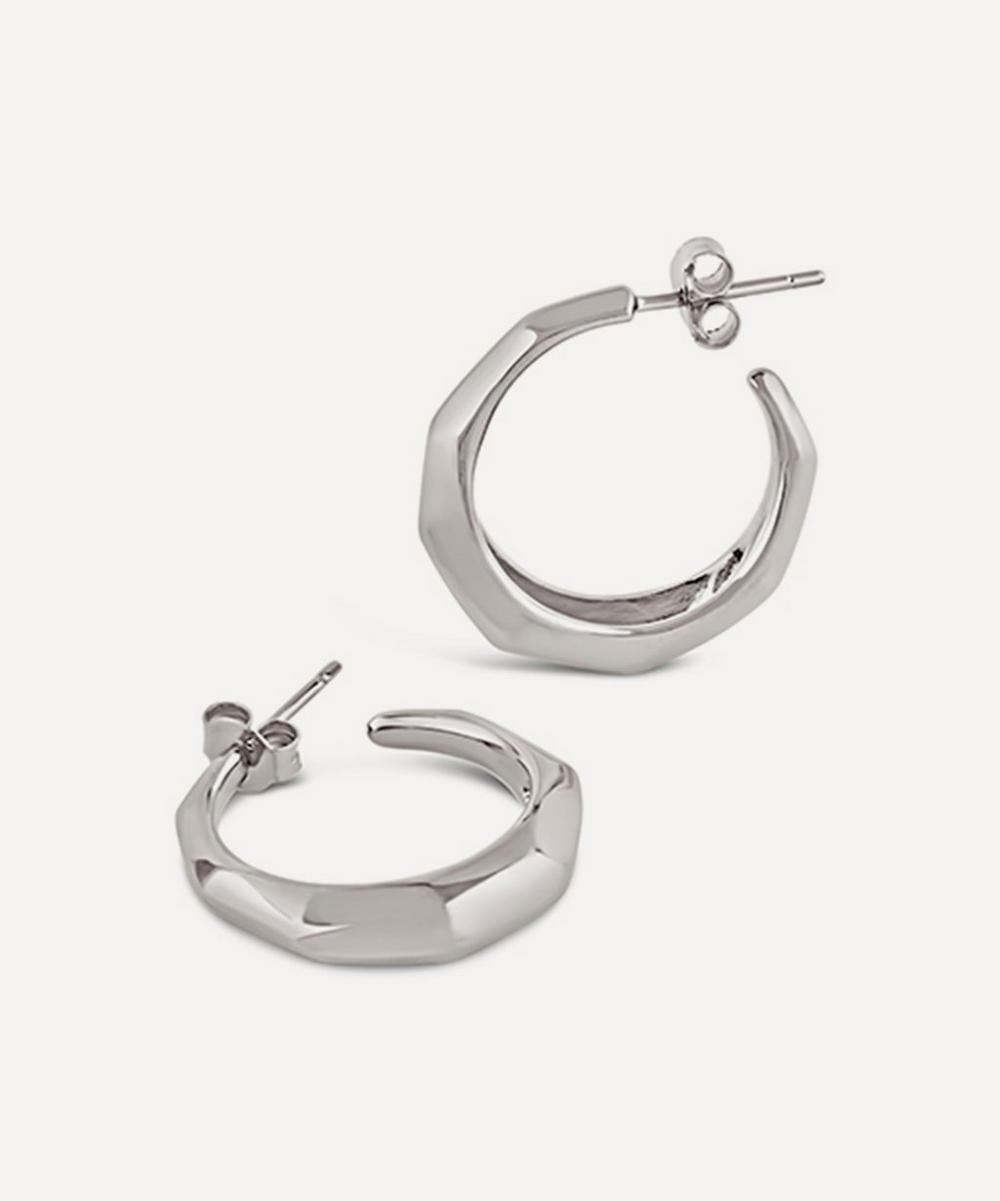 Dinny Hall Sterling Silver Thalassa Tapering Faceted Chunky Hoop Earrings