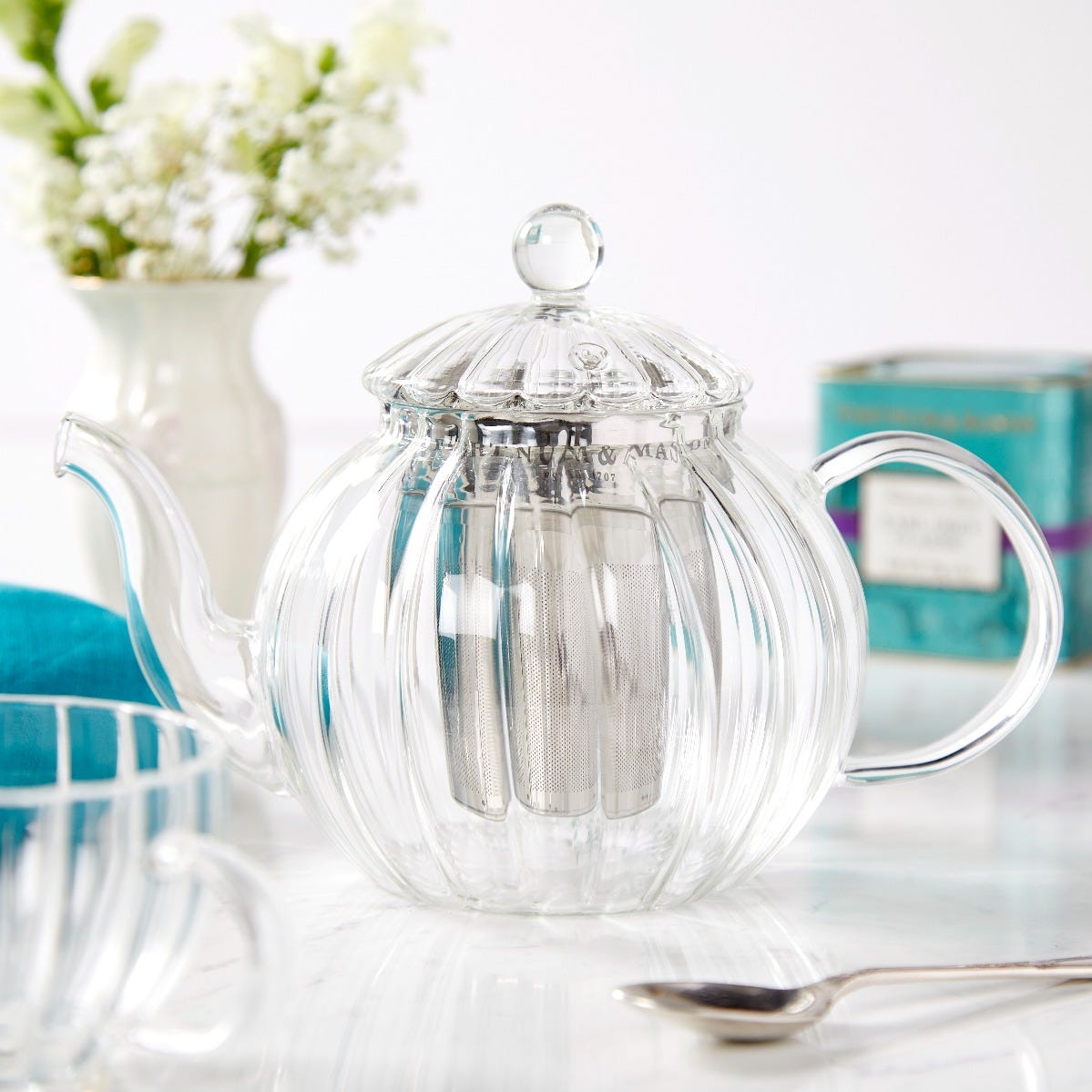 Elegant Glass Teapot, 2 Cup, Fortnum & Mason