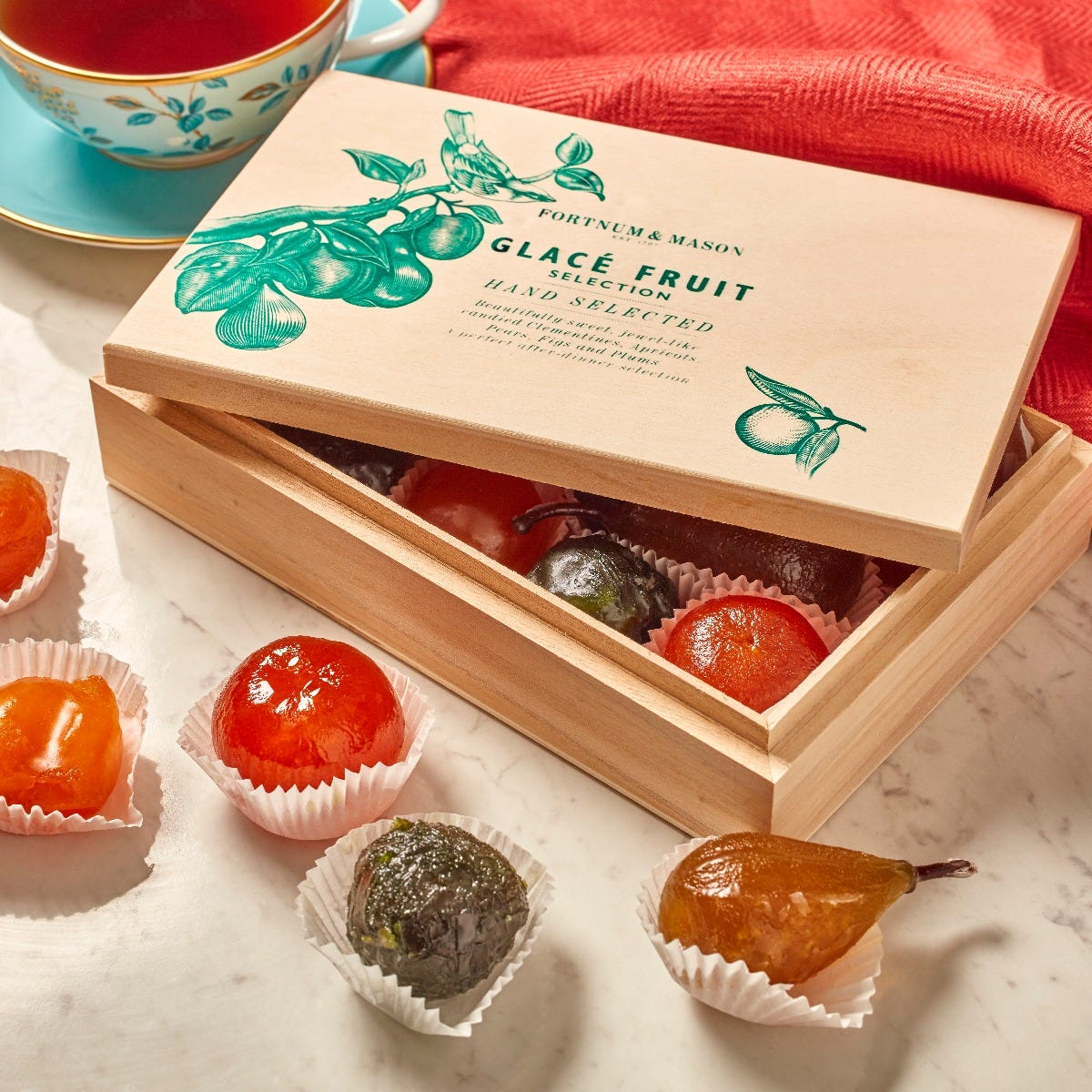 Glacé Fruits Selection in Wooden Box, 400g, Fortnum & Mason