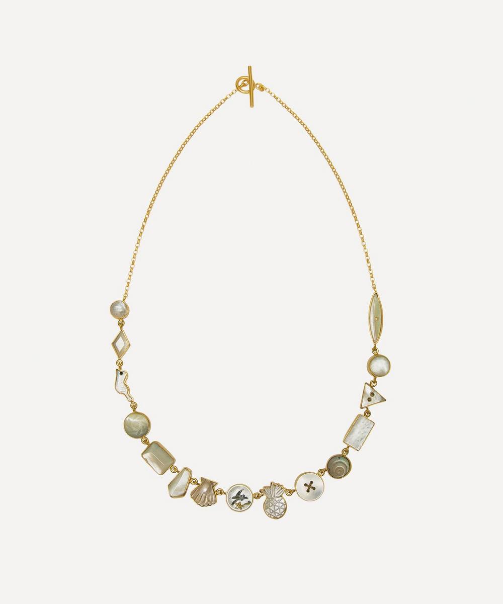 Grainne Morton 18ct Gold-plated Pearl And Shell Charm Necklace