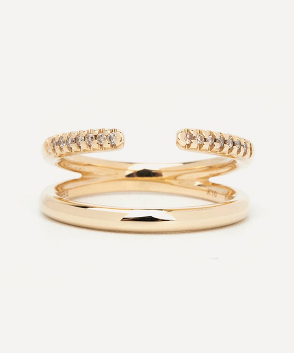 Hirotaka 10ct Gold Manta Diamond Ring