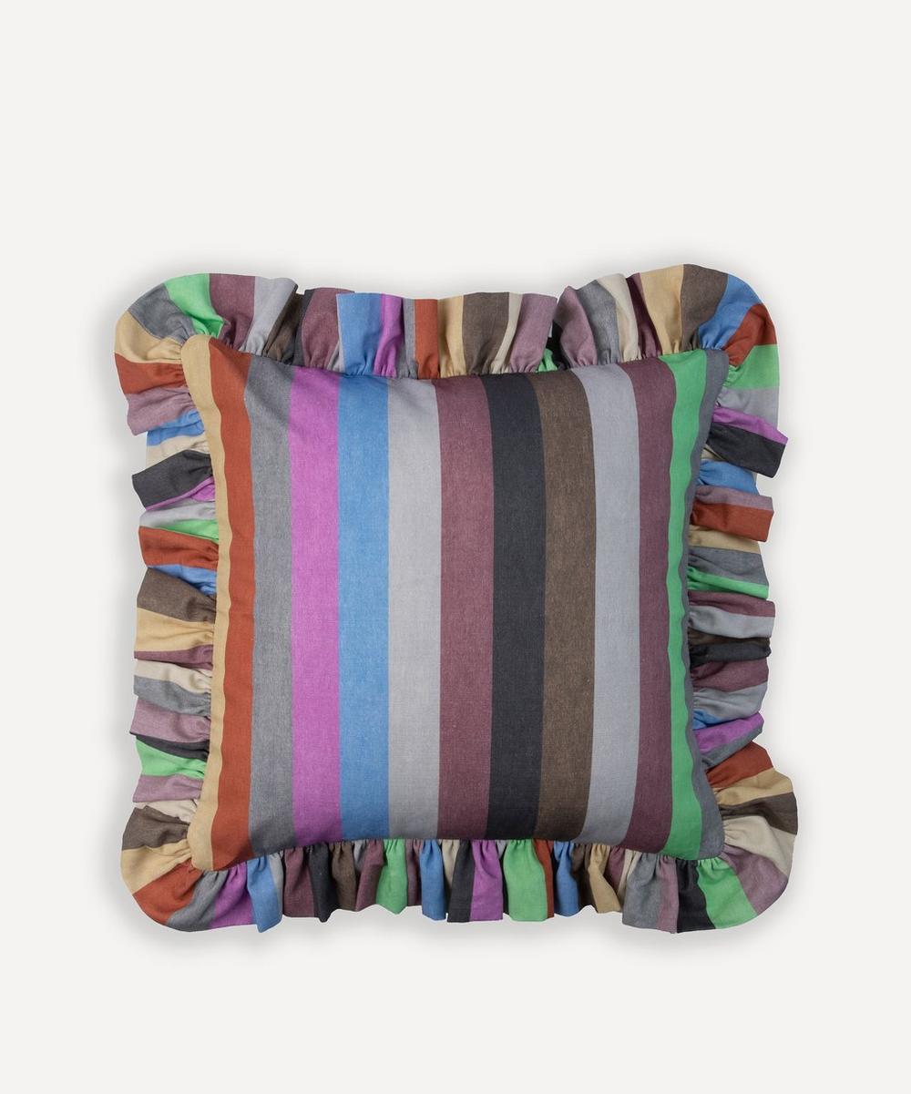 House of Hackney Iridis Stripe Medium Frilled Cushion