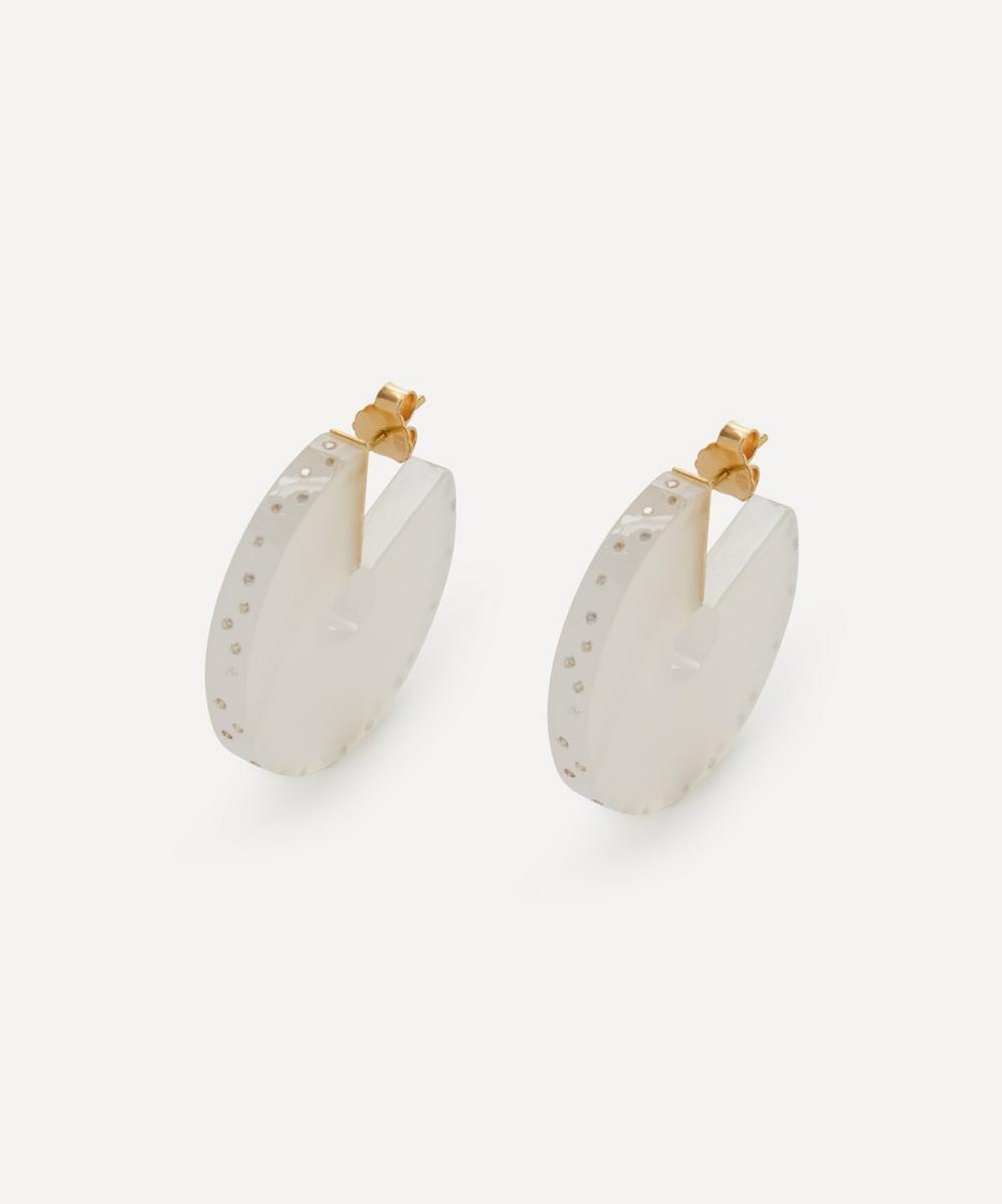 Jacqueline Cullen 18ct Gold Galactica Astral Agate Hoop Earrings