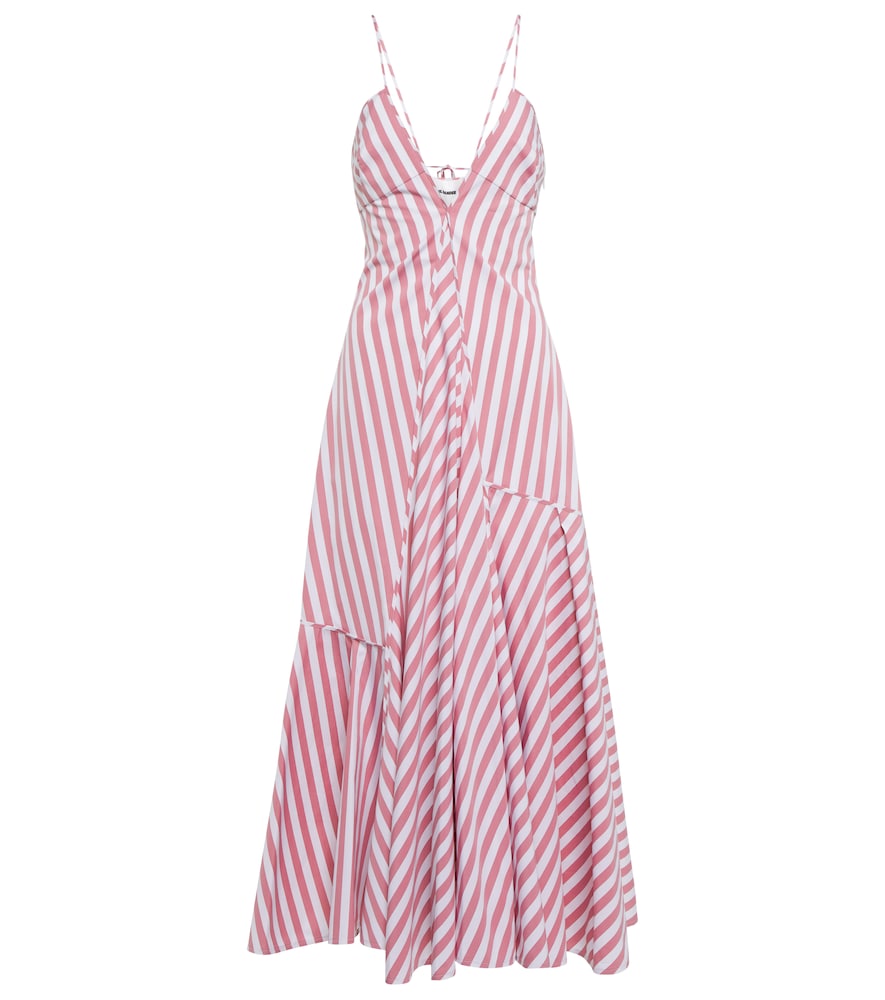 Jil Sander Striped cotton maxi dress