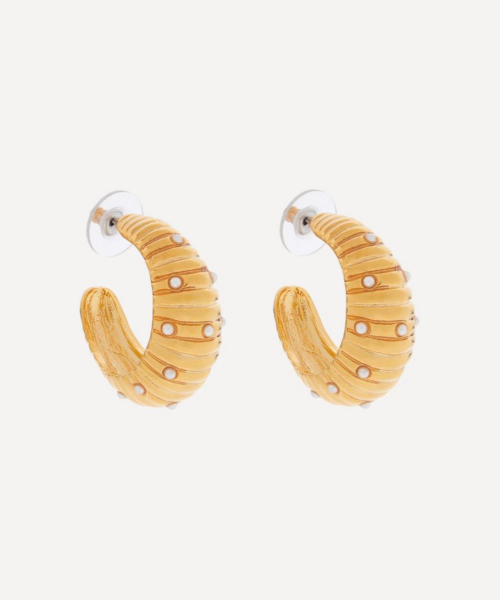 Kenneth Jay Lane 22ct Gold-plated Shrimp Hoop Earrings