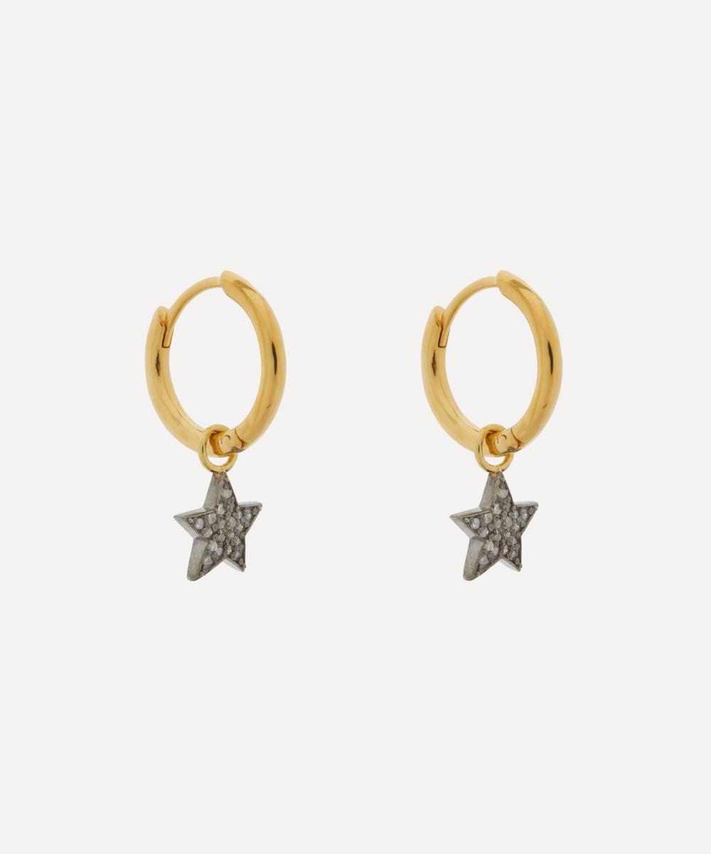Kirstie Le Marque Gold-plated Diamond Star Hoop Earrings