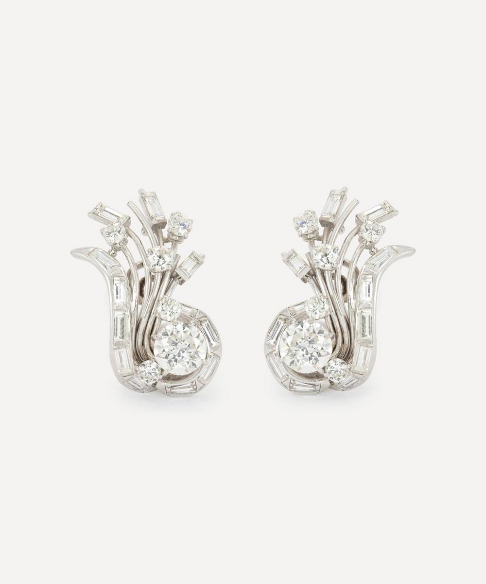 Kojis Platinum Retro Diamond Earrings