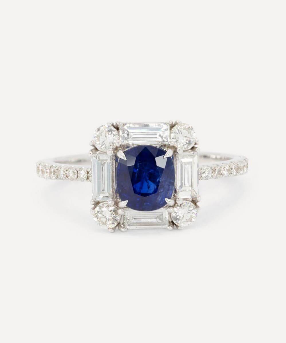 Kojis Platinum Unheated Burmese Sapphire Ring