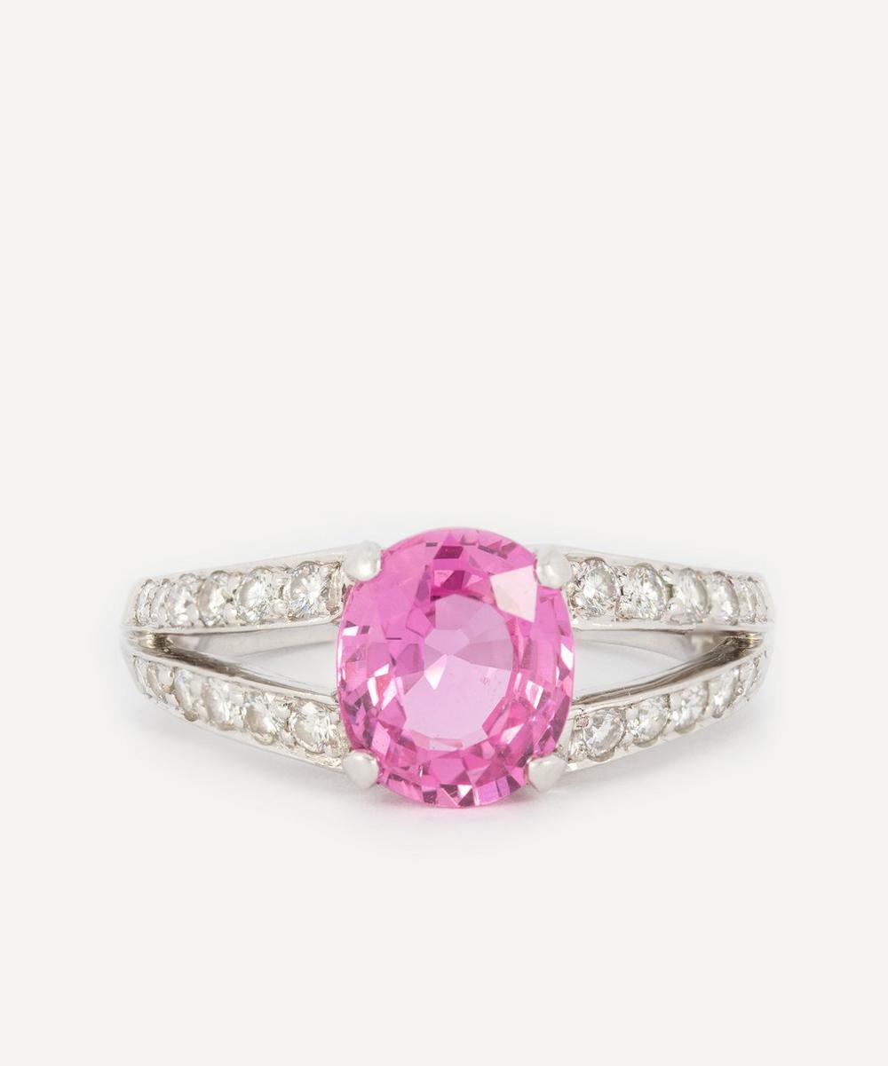 Kojis Platinum Vintage Pink Sapphire Ring
