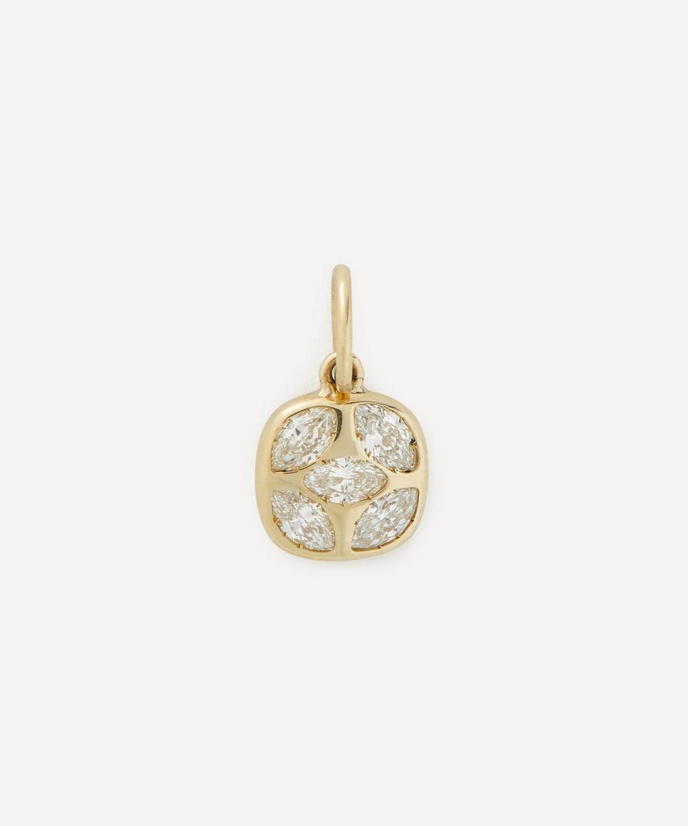 Liberty 9ct Gold Aragon Flat Diamond Necklace Pendant