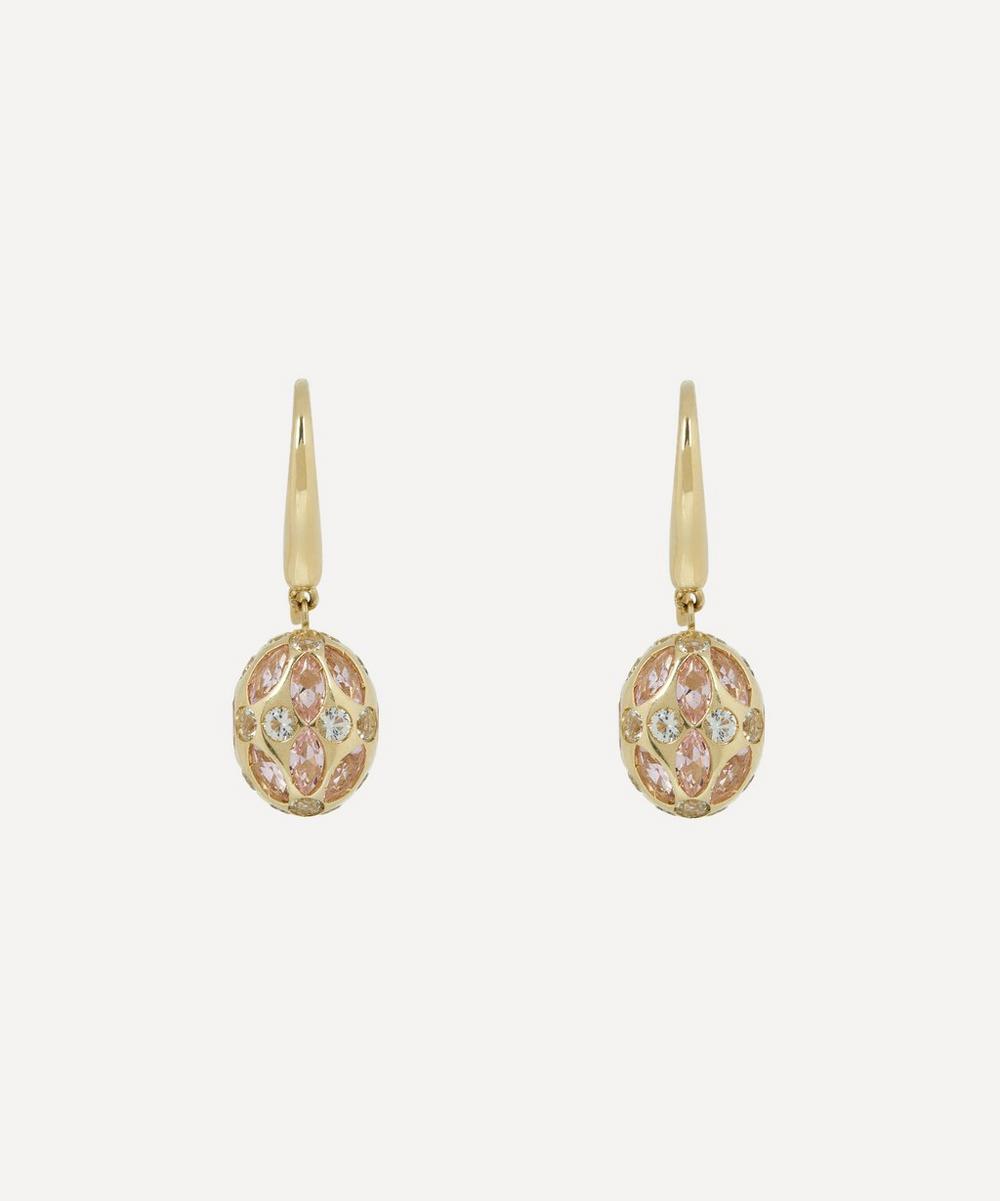 Liberty 9ct Gold Aragon Pink And Clear Opal Earrings