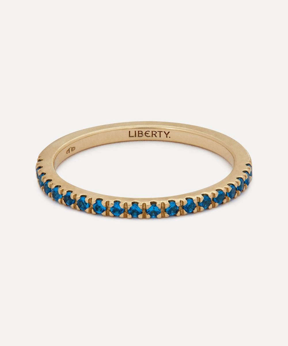 Liberty 9ct Gold Blue Topaz Rainbow Ring