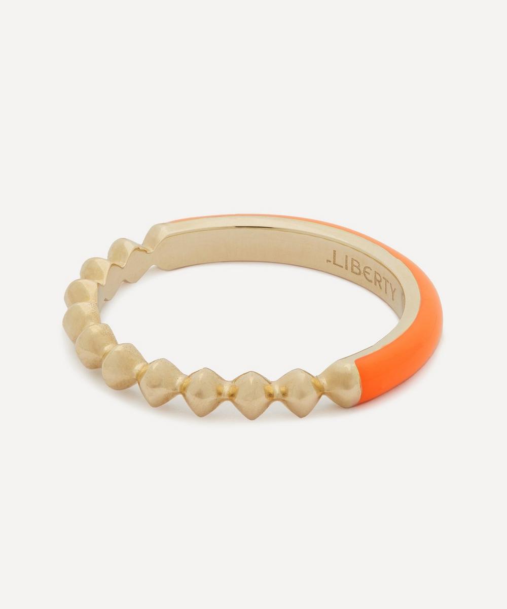 Liberty 9ct Gold Eclipse Fluo Orange Band Ring