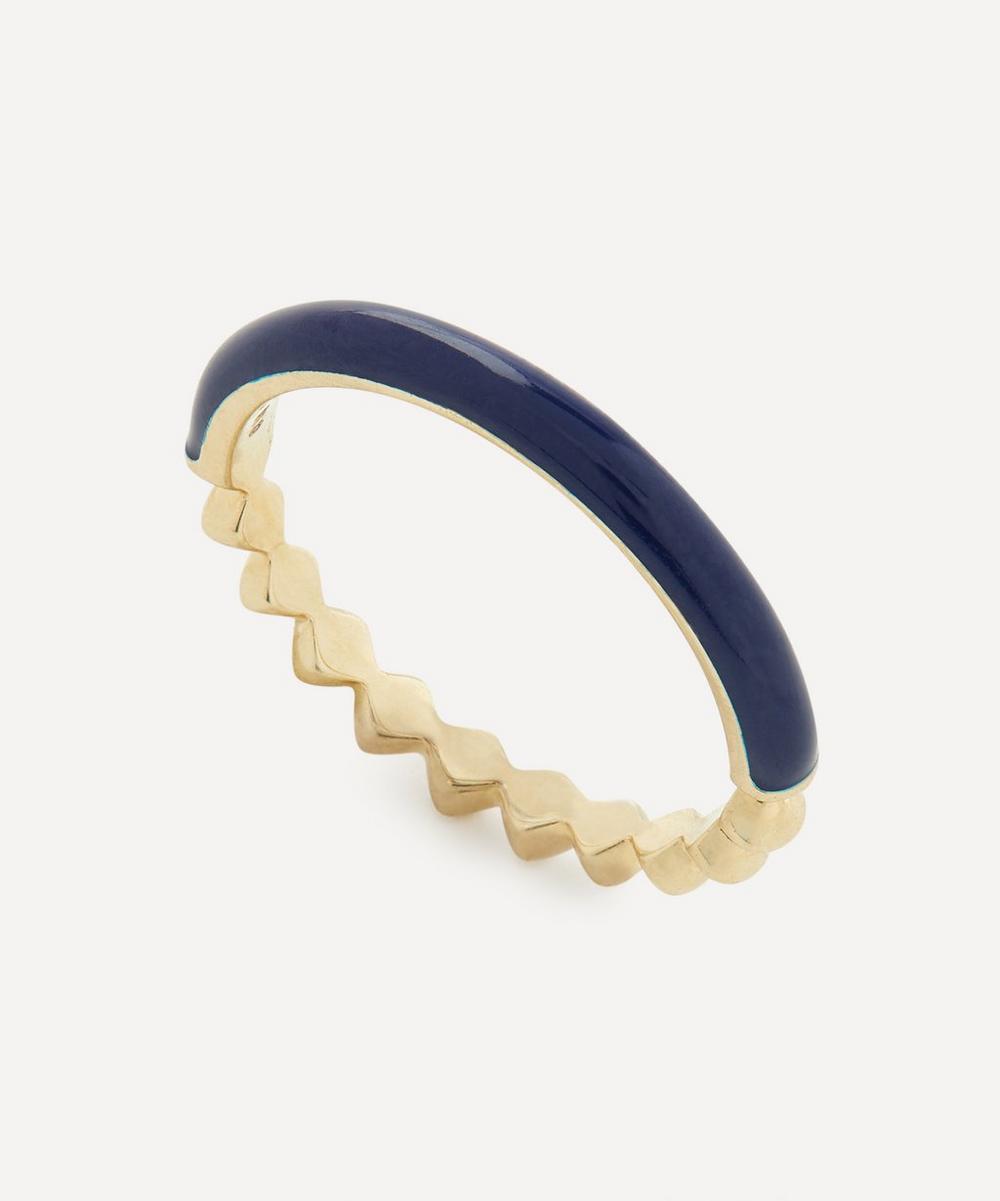 Liberty 9ct Gold Eclipse Navy Blue Band Ring