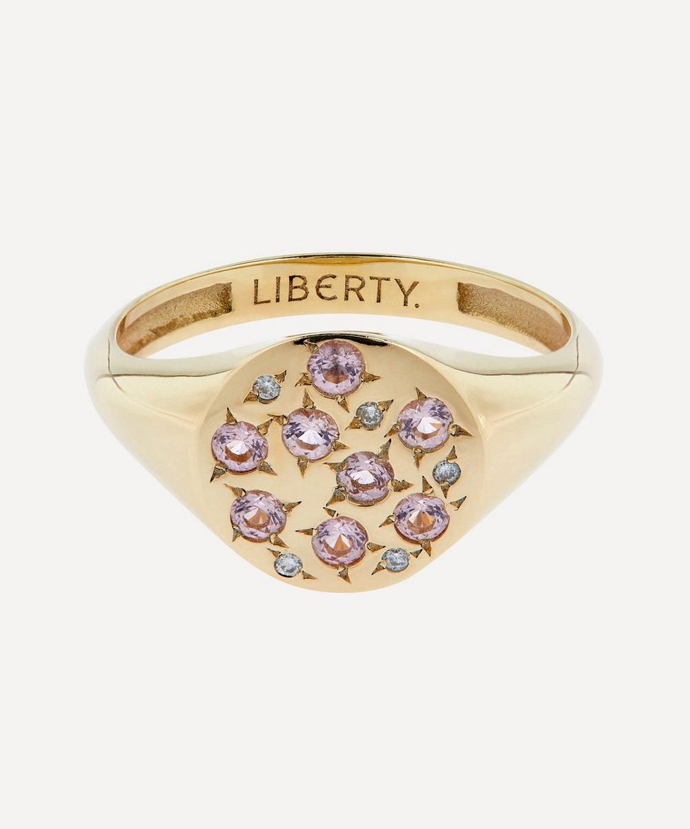 Liberty 9ct Gold Equinox Morganite Signet Ring