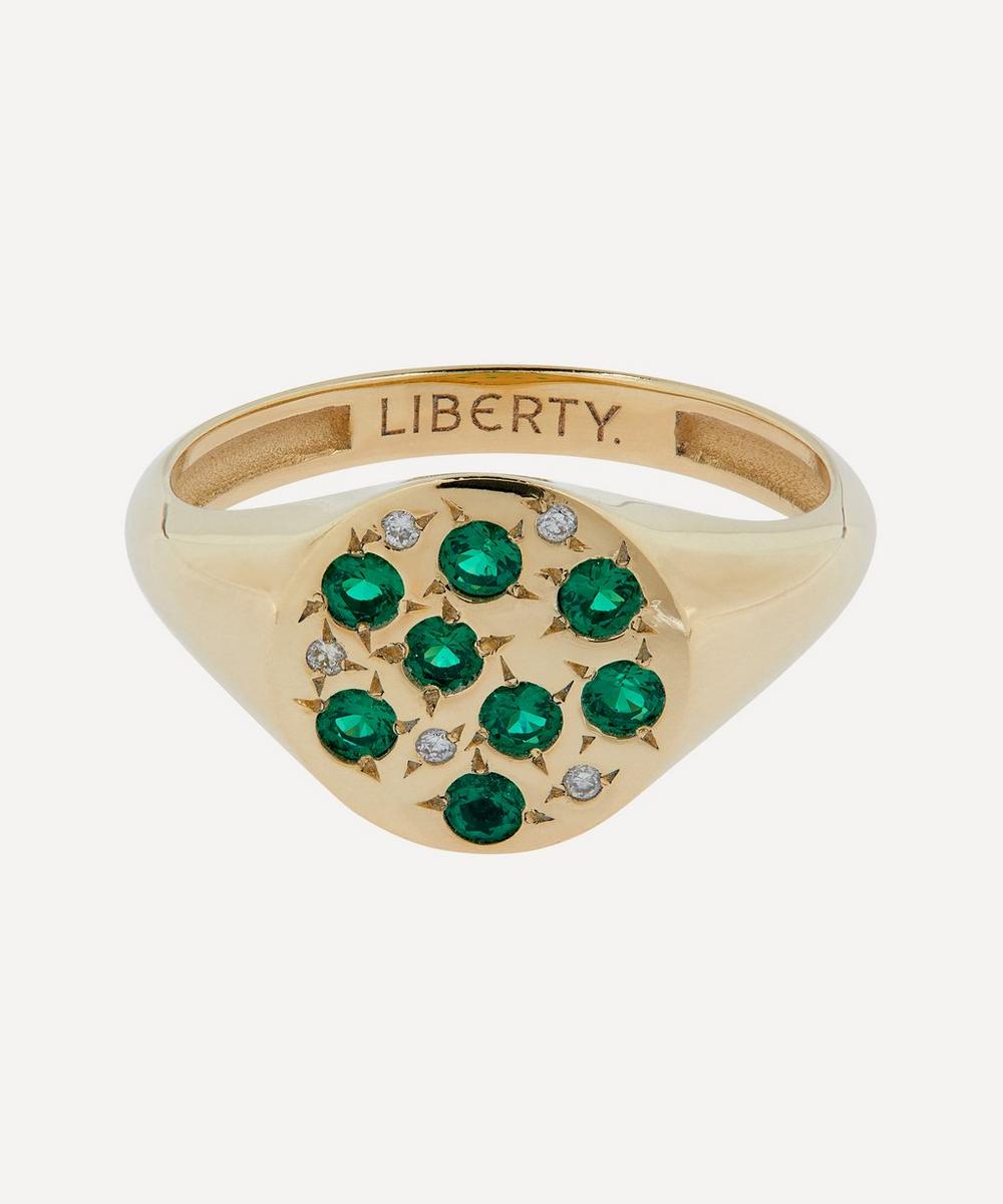 Liberty 9ct Gold Equinox Tsavorite Signet Ring