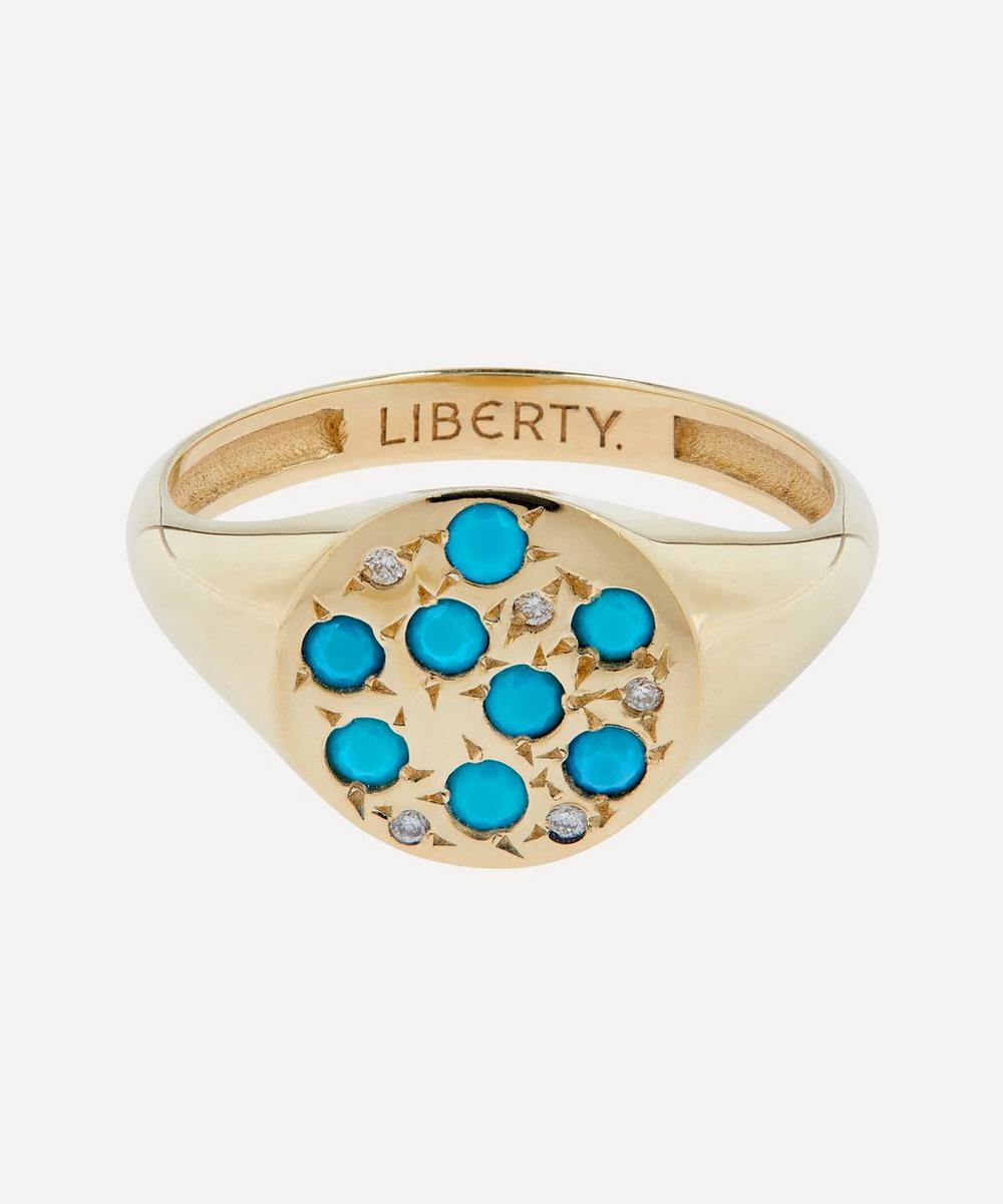 Liberty 9ct Gold Equinox Turquoise Signet Ring