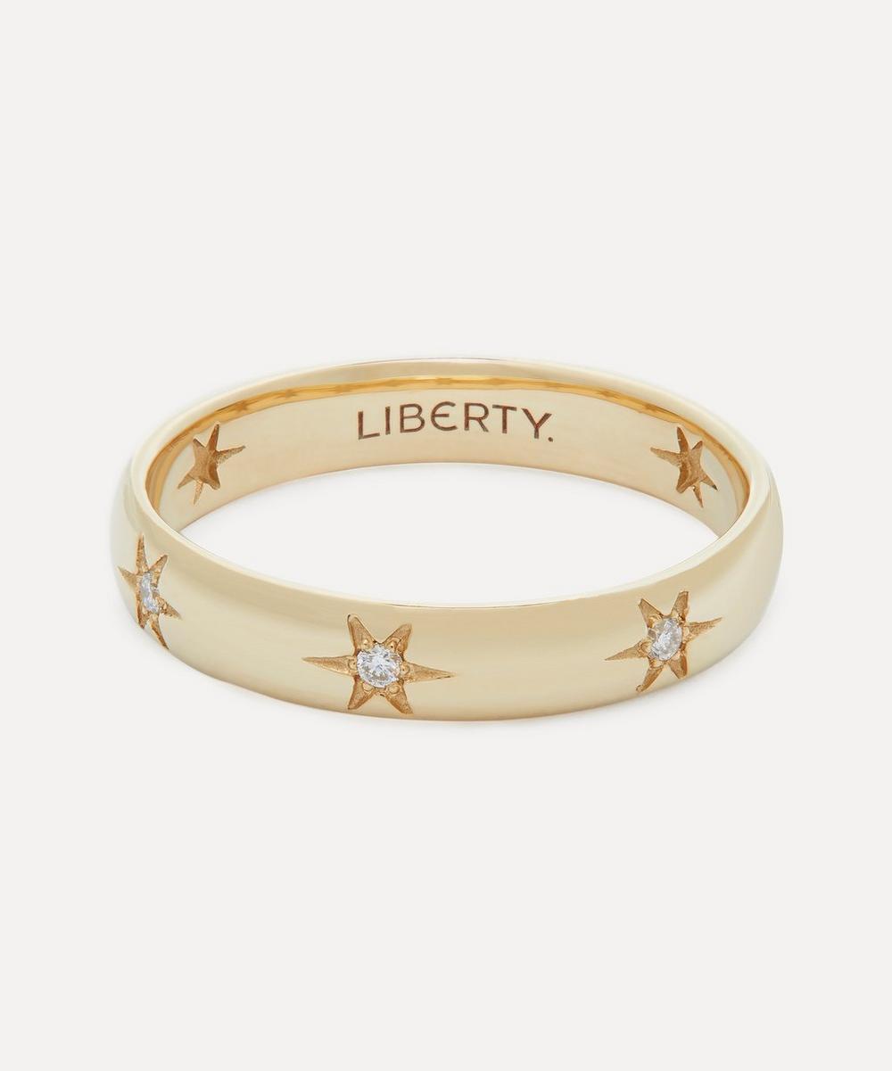Liberty 9ct Gold Ianthe Star Diamond Band Ring