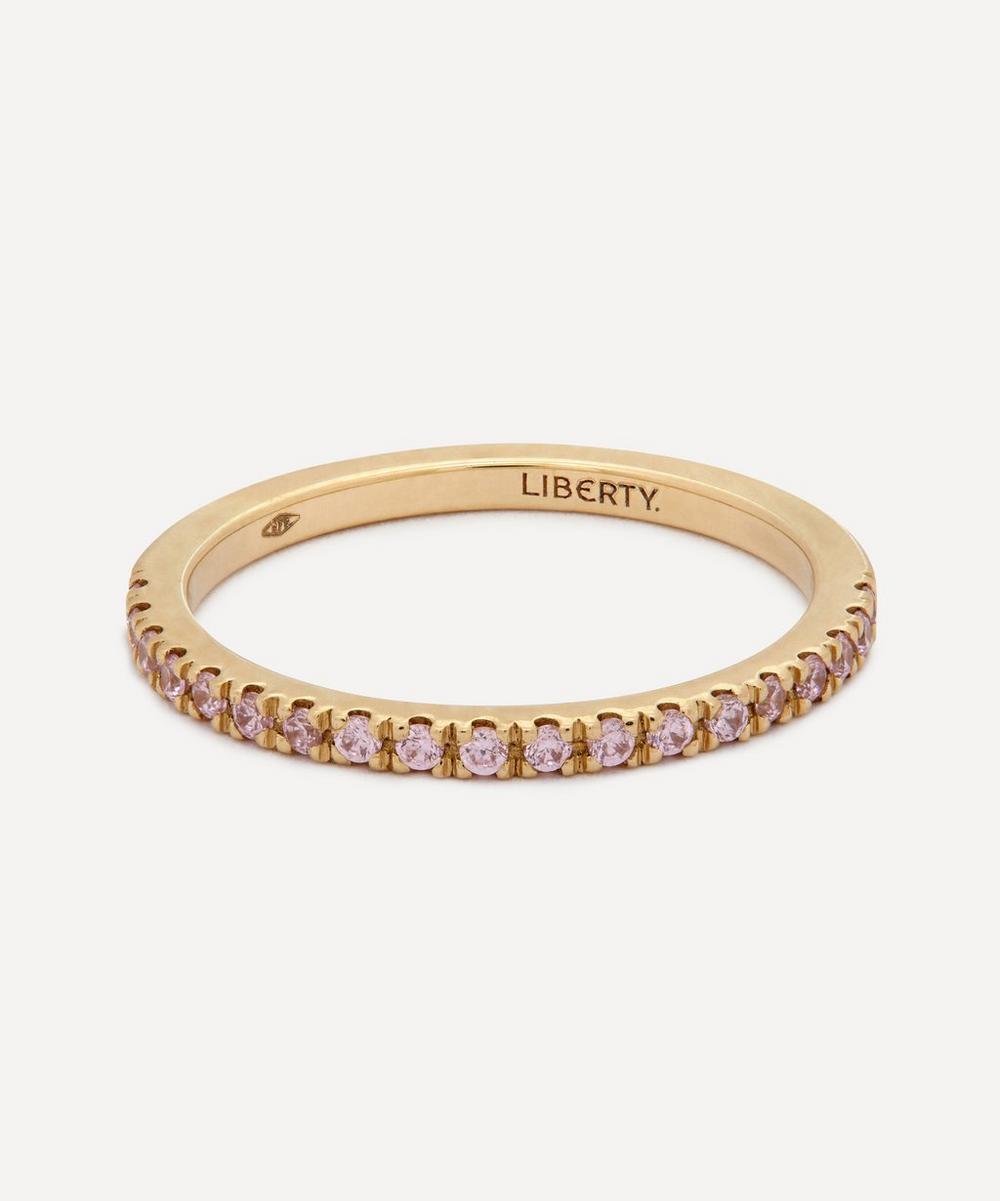 Liberty 9ct Gold Pink Sapphire Rainbow Ring