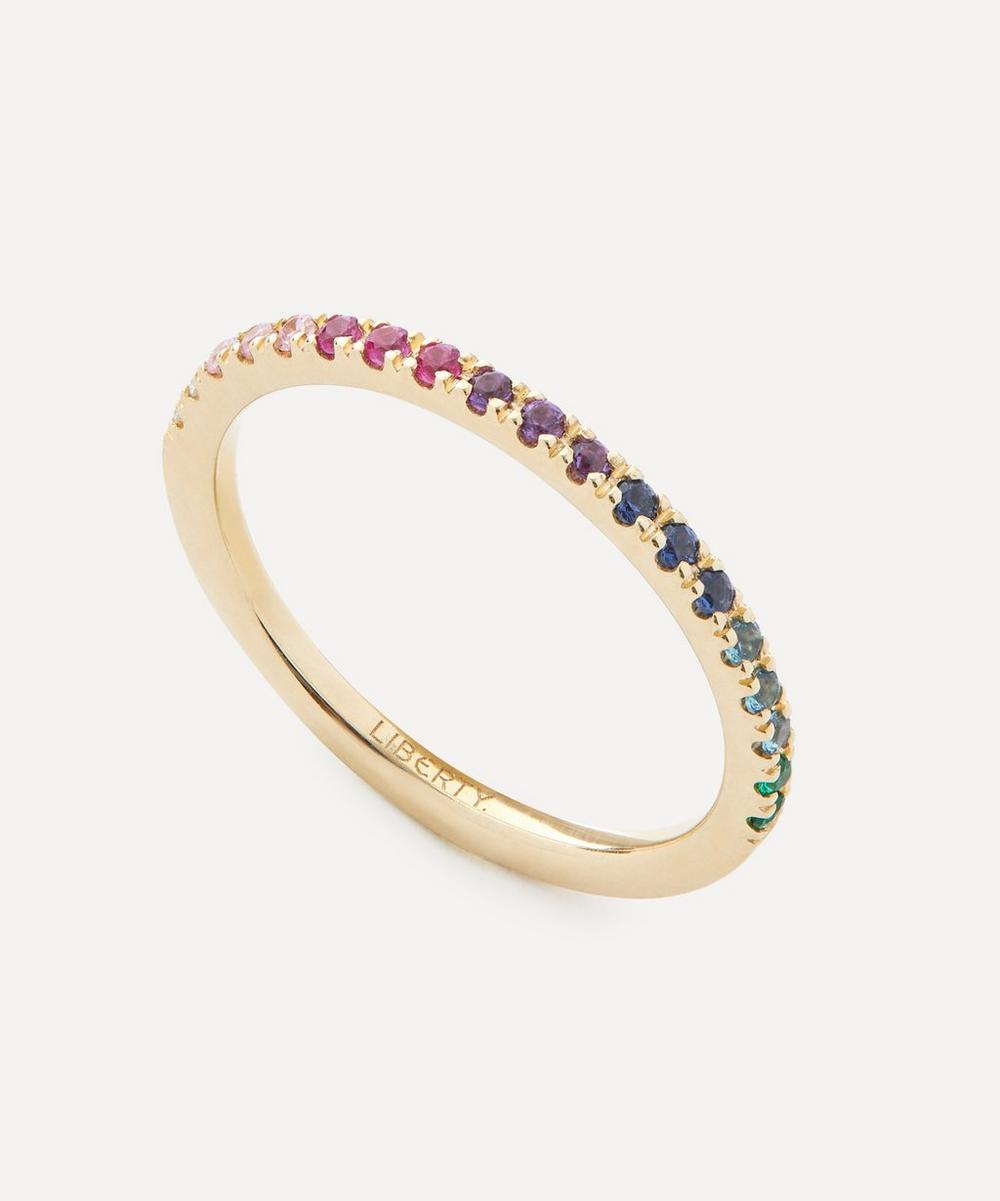 Liberty 9ct Gold Rainbow Gemstone Ring