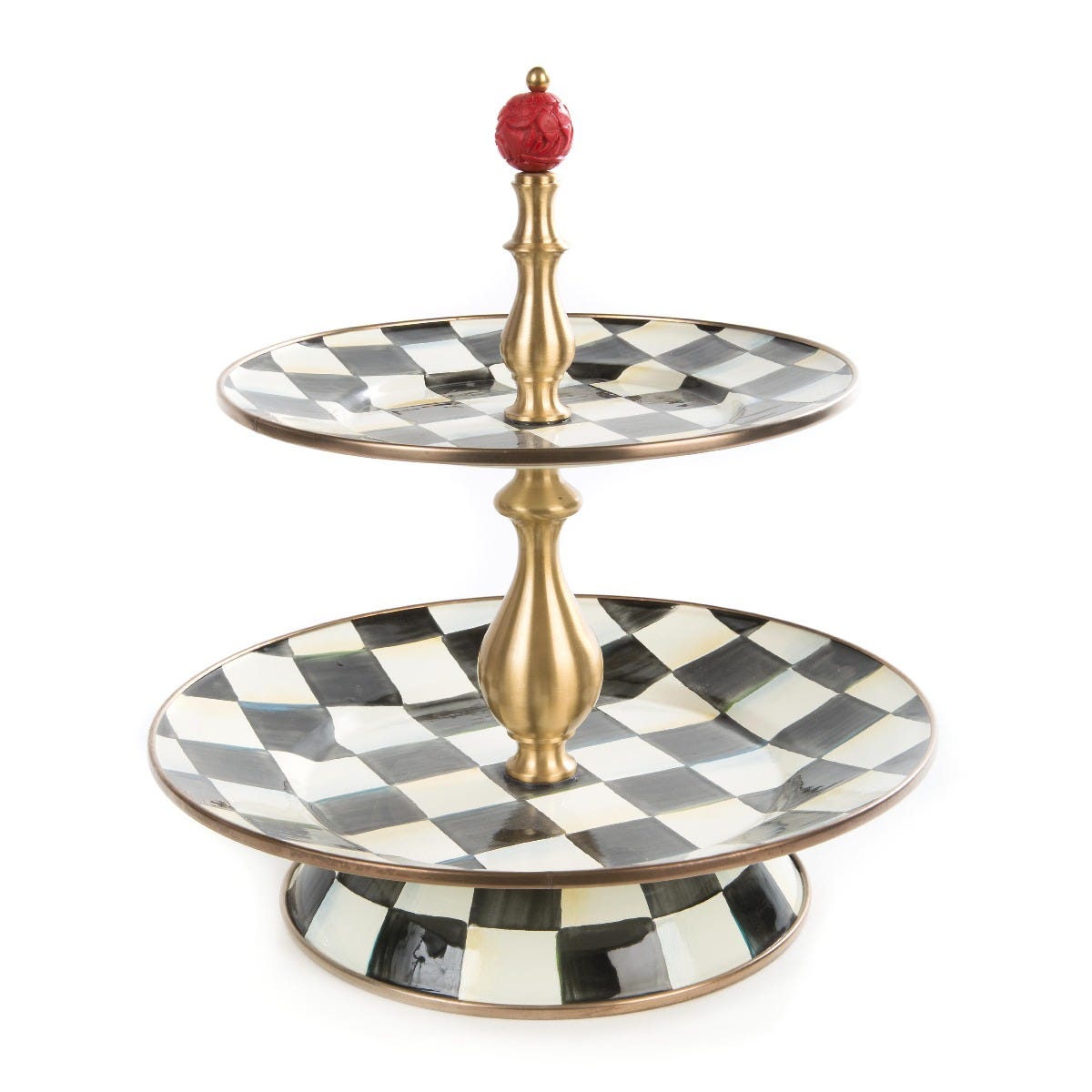MacKenzie-Childs Courtly Check Two Tier Cake Stand, Fortnum & Mason