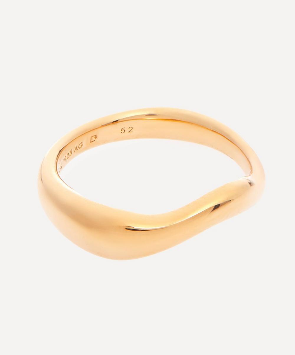 Maria Black 22ct Gold-plated Vayu Wave Band Ring