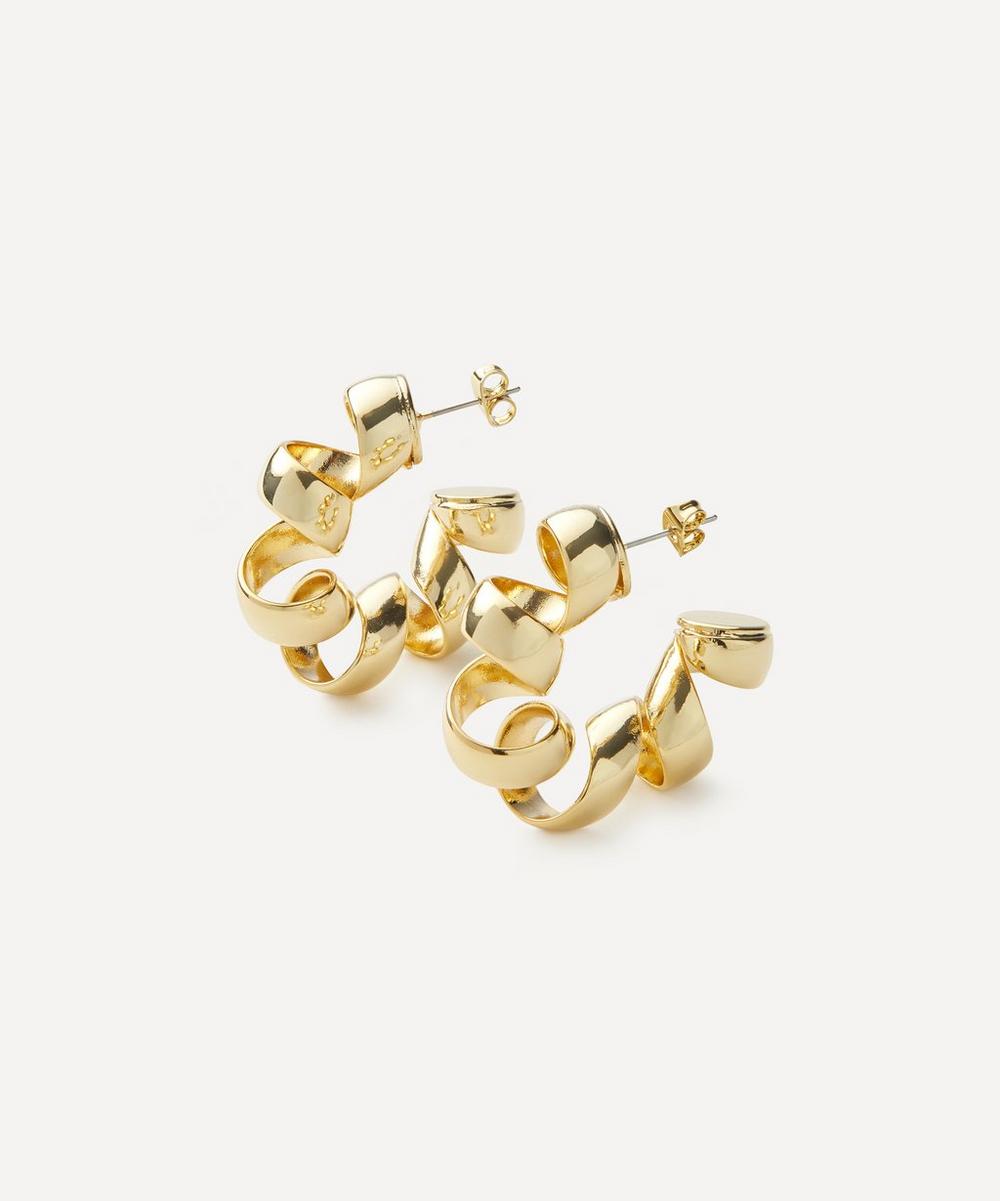 Martha Calvo 14ct Gold-plated Twist Cord Hoop Earrings