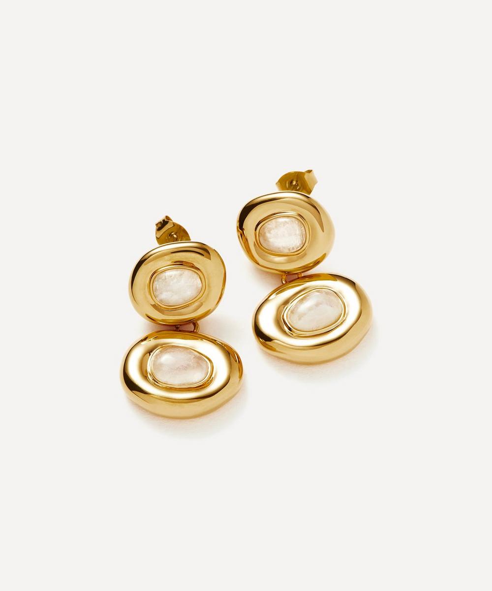 Missoma 18ct Gold-plated Molten Gemstone Doughnut Double Charm Drop Earrings