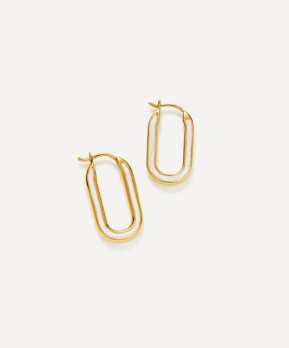 Missoma 18ct Gold-plated Vermeil Silver Enamel Haze Small Ovate Hoop Earrings