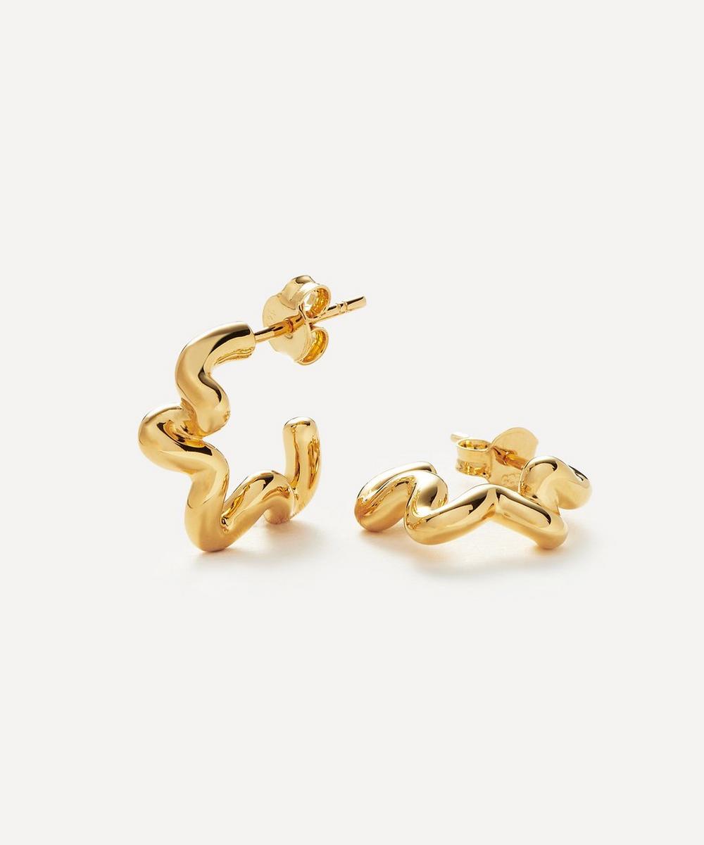Missoma 18ct Gold-plated Vermeil Silver Squiggle Mini Hoop Earrings