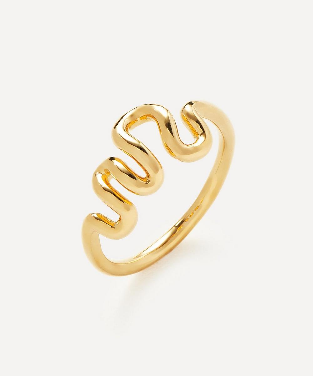 Missoma 18ct Gold-plated Vermeil Silver Squiggle Wavy Stacking Ring