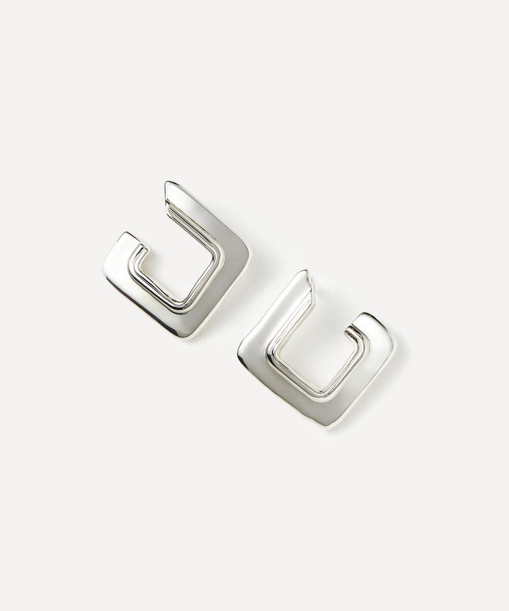 Missoma Silver-plated Squared Open Stud Earrings