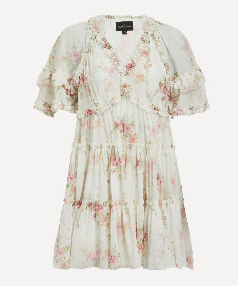 Needle & Thread Women's Trailing Blooms Dora Chiffon Micro Mini-dress
