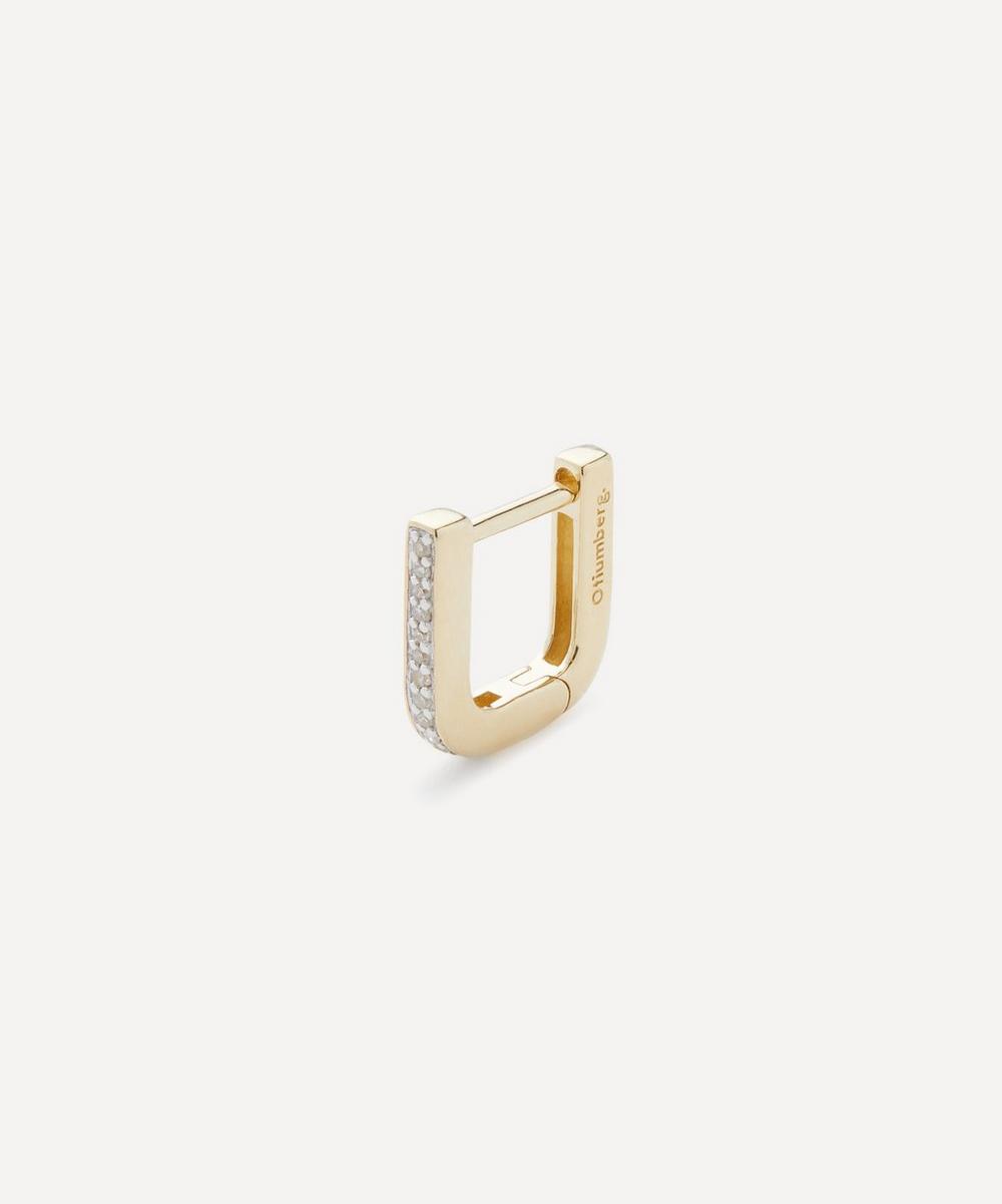 Otiumberg 9ct Gold Small Diamond Edge Square Huggie Hoop Earring