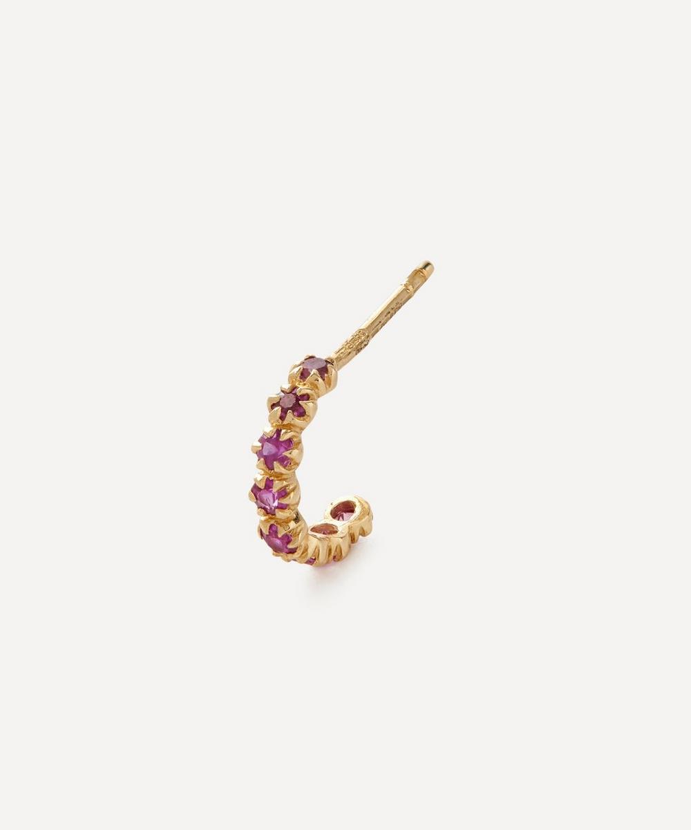 Pascale Monvoisin 9ct Gold Ava Pink Sapphire Hoop Earring