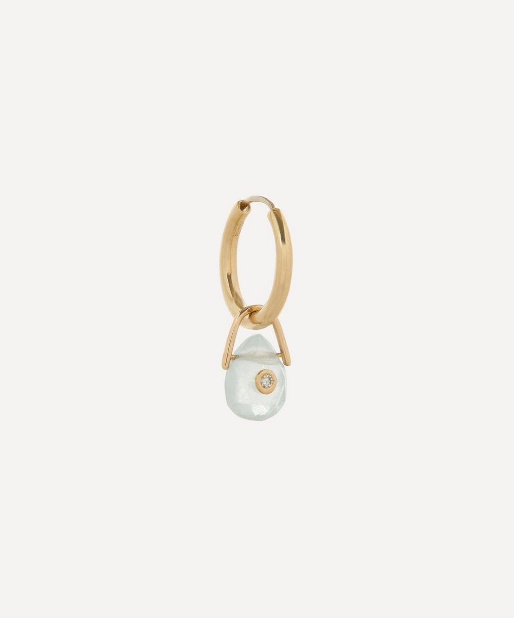 Pascale Monvoisin 9ct Gold Orso Aquamarine And Diamond Drop Earring