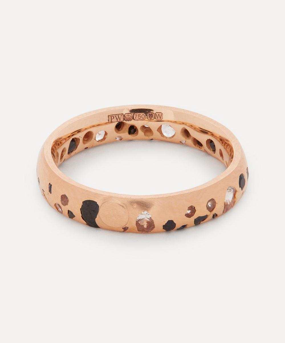 Polly Wales 20ct Rose Gold Black And White Sapphire Confetti Ring