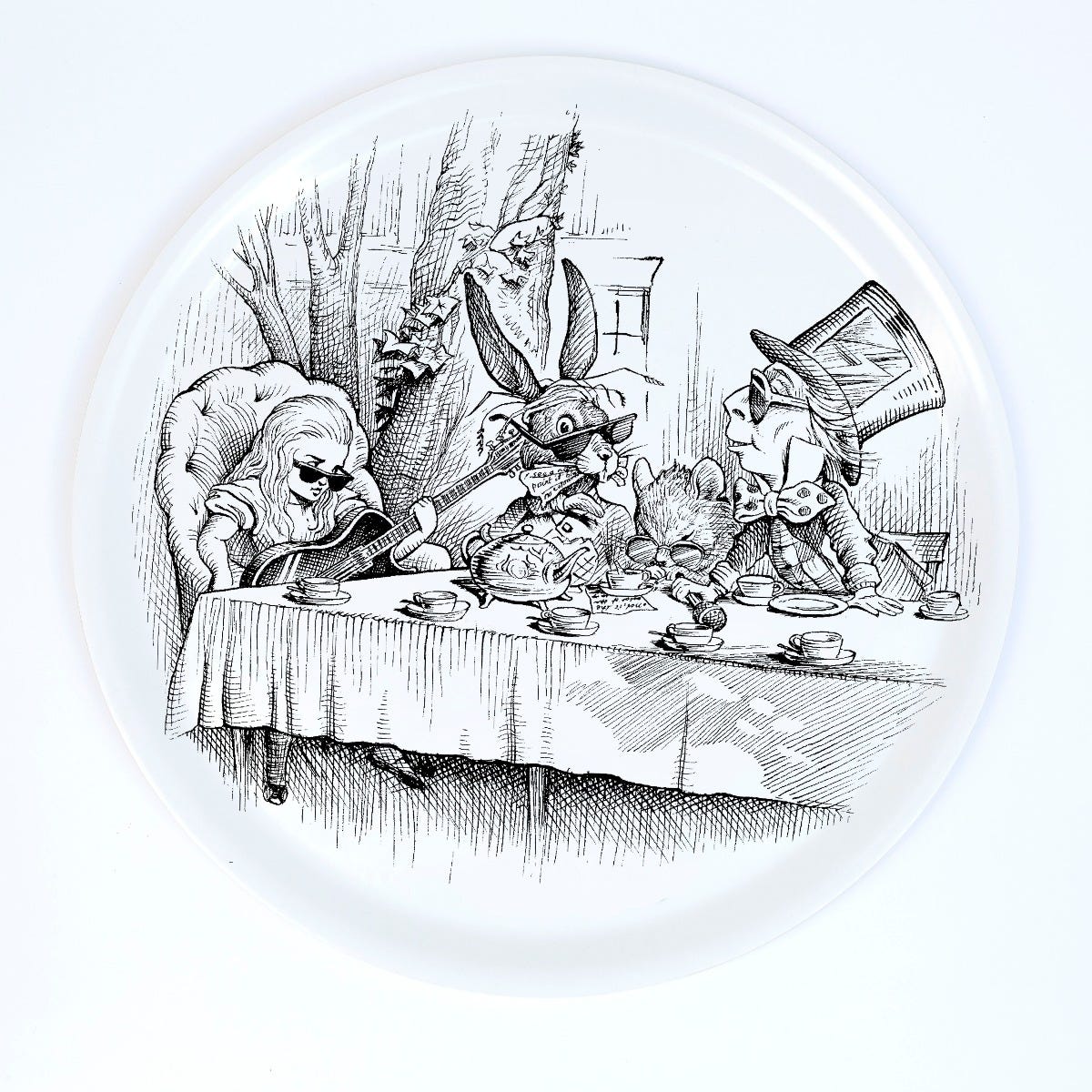 Rory Dobner Alice In Wonderland Mad Hatter's Tea Party Round Serving Tray, Large, Fortnum & Mason