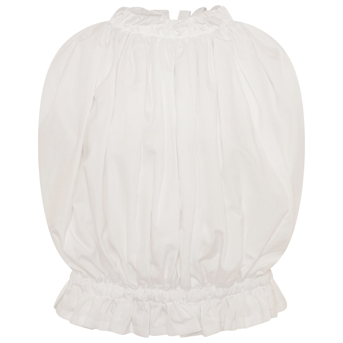 Ruched Sleeveless Blouse In White S White