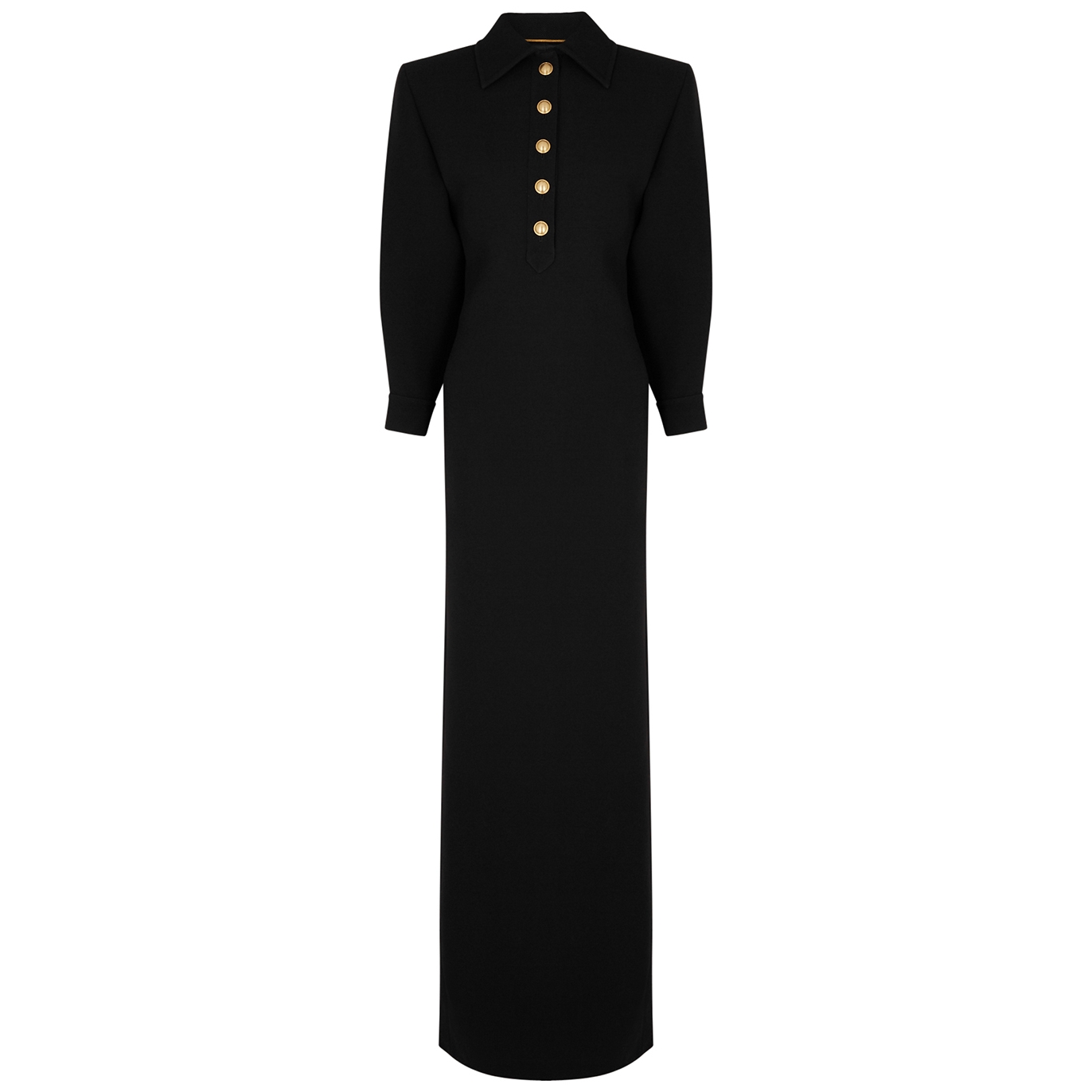 Saint Laurent Black Wool Maxi Dress - 10
