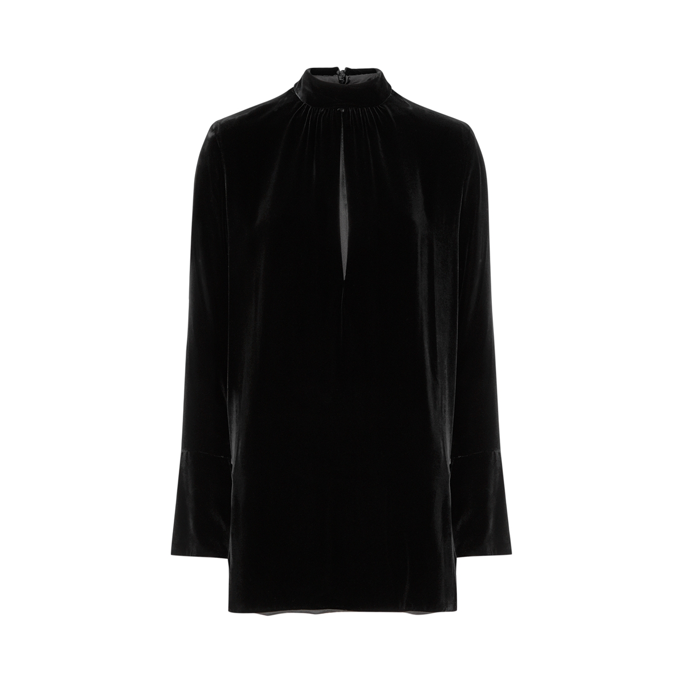Saint Laurent High-neck Velvet Mini Dress - Black - 10
