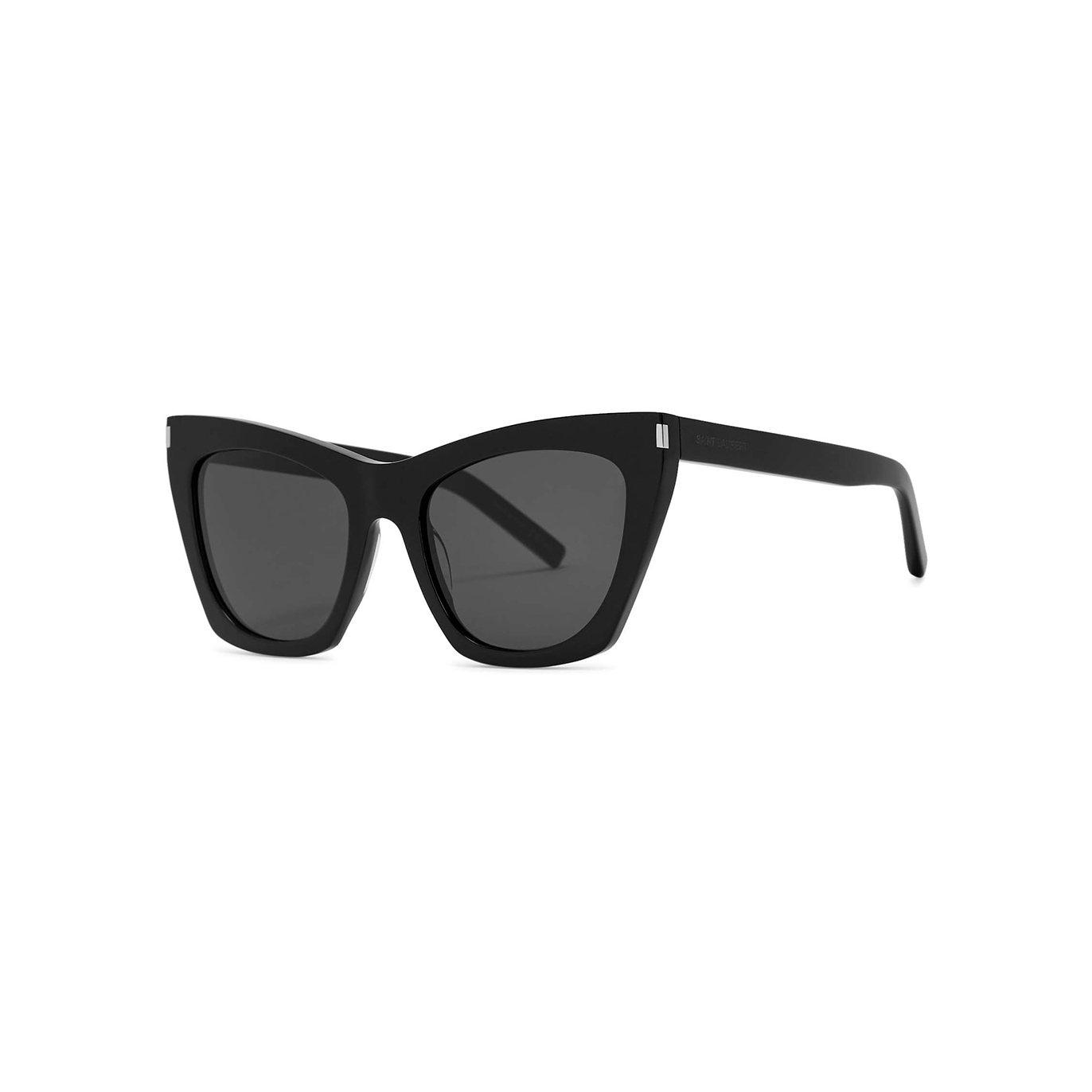 Saint Laurent Kate Black Cat-eye Sunglasses, Sunglasses, Black - Black And Grey