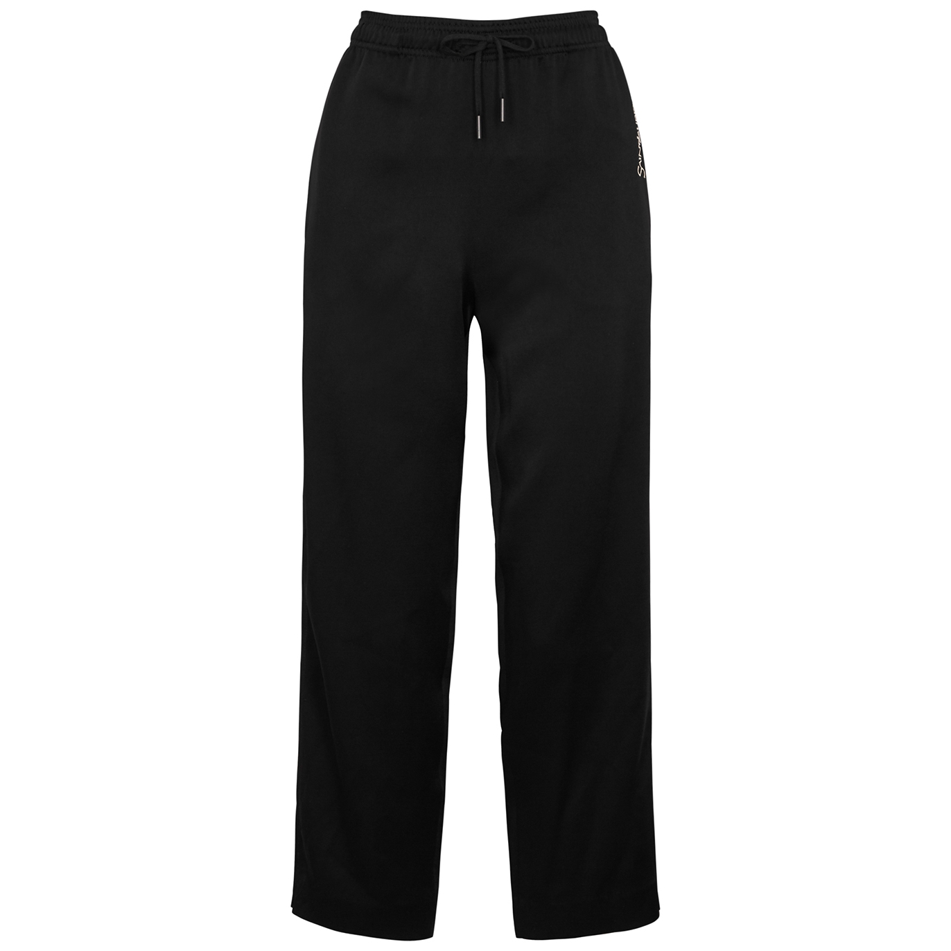 Saint Laurent Logo-embroidered Cropped Satin Trousers - Black - 12