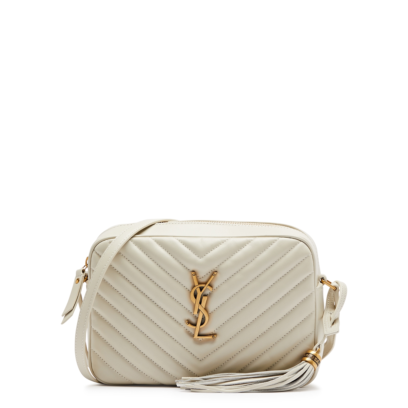 Saint Laurent Lou Quilted Leather Cross-body Bag - White