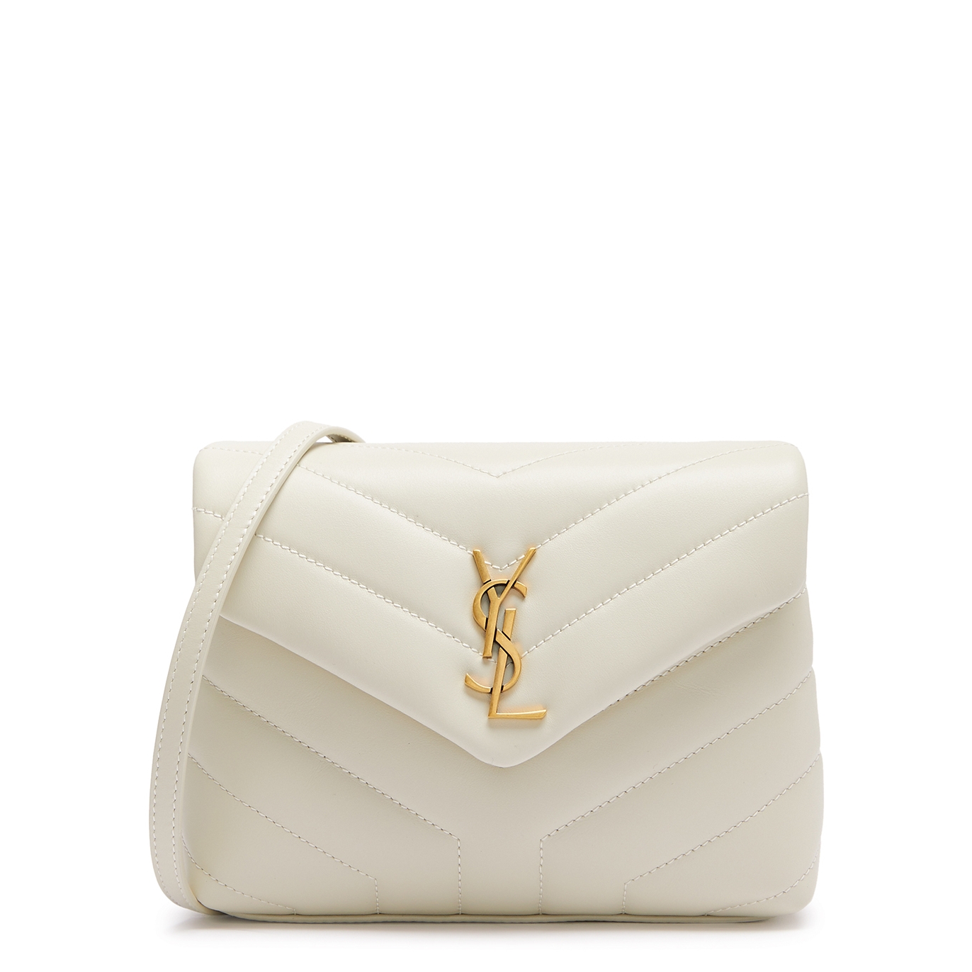 Saint Laurent Loulou Toy Quilted Leather Cross-body Bag - White